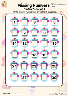 Missing Number Practice Worksheet 1 Numeracy Worksheets For Preschool, Numbers Preschool Printables, Basic Math Worksheets, Missing Number Worksheets, Shape Worksheets For Preschool, Worksheets For Class 1, Tracing Worksheets Free, Number Practice, Happy Nurses Day