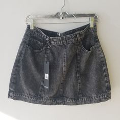 Nwt! Msrp Was $110 At Uo. Black Denim Mini Skirt With Back Exposed Zip. Size 30, Approx Jrs Sz Large. Great Quality Denim. Waist 16" Length 14" Hip 20" I Ship Next Business Day To Allow For Cancellations. Will Be Packaged With Care Grunge, Goth, Miniskirt, Punk, Faded, Acid Wash, 80s, 90s Edgy Dark Wash Skirt With Pockets, Trendy Mid-rise Lined Skirt, Trendy Mini Bottoms By Urban Outfitters, Urban Outfitters Black Mini Bottoms, Urban Outfitters Trendy Mini Bottoms, Black Mid-rise Mini Skirt, Trendy Urban Outfitters Mini Bottoms, Black High Rise Fitted Skort, Black Fitted High Rise Skort