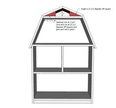 the top section of a book shelf with measurements