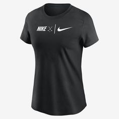 It's your game. Show it the love it deserves in this classic Nike golf tee. Nike Black T-shirt For Sports Season, Nike Black Fan Apparel T-shirt, Nike Black T-shirt With Team Logo, Black Graphic Tee For Sports Season, Black Team Spirit T-shirt With Branding, Nike Sporty T-shirt With Letter Print, Black T-shirt With Branding For Sports Season, Team Spirit T-shirt With Branding For Sports Season, Team Spirit T-shirt For Sports Season