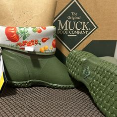 Women’s Muckster Mid Rise Rubber Boot Moss /Tomato Print Tomato Print, Womens Muck Boots, Boot Companies, Muck Boots, Rubber Boot, Shoes Boots, Bootie Boots, Mid Rise, Ankle Boots