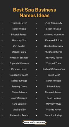 the best spa business names ideas