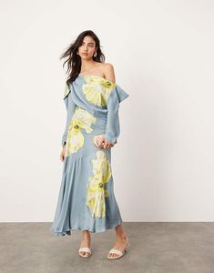 ASOS EDITION satin floral embroidered drape one shoulder midi dress in airforce blue | ASOS Blue One-shoulder Midi Dress For Spring, Spring Silk Midi Dress One Shoulder, Fitted One Shoulder Midi Dress For Spring, Spring Cocktail Midi Dress With Draped Design, Spring Midi Dress With Floral Print And Asymmetrical Neckline, One-shoulder Midi Dress For Spring Cocktail, One Shoulder Midi Dress For Spring Cocktail, Blue One-shoulder Evening Dress For Spring, Blue One Shoulder Evening Dress For Spring