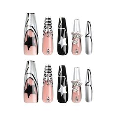 ⏰ What You'll Love: Quick & easy to apply in under 10 minutes Reuse as many times as you want Superior strength and finish Customisable so you can clip, reshape or file Non-damaging to your natural nails✨ WHAT YOU GET: Reusable Hellolifeyoo cases featuring two compartments and an inbuilt mirror 24 nails in 12 inclusive sizes Hellolifeyoo Nail Glue (Net Wt. 2g) - for longer 2-3 week use Sticky tabs - for shorter 3-4 day use Alcohol Pad Nail Filer Wooden cuticle stick KEY FEATURES: Shape: Coffin L Sophisticated Nails, Latina Jewelry, Y2k Nails, Coffin Shape Nails, Star Cross, Birthday Nails, Minimalist Nails, Luxury Nails, Nail Glue