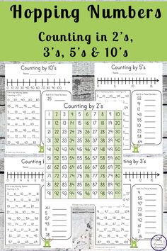 the number line worksheet for counting numbers in 2, 3, 5 and 10's