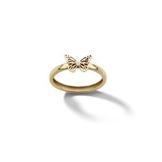 ​​​​​​​10K Solid Gold Butterfly Shank Ring - Size 7.5 | Banter Gold Butterfly Ring, Bird Rings, White Gold Hoops, Bold Rings, Butterfly Ring, Gold Butterfly, Jewelry Inspo, Pretty Jewellery, Lab Created Diamonds