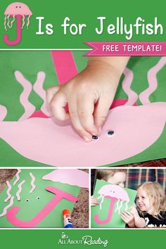 Letter J Crafts For Kindergarten, J For Jellyfish Craft, Letter J Craft, J Is For Jellyfish, Chicken Stick, Free Craft Templates