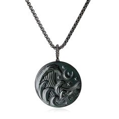 PRICES MAY VARY. Wave Pendant: 1.3*0.35"(3.2*0.9cm) Black Obsidian Stainless steel box chain: 24"(60cm) This black obsidian stone engraved with wave under the night sky, which create a quiet and lovely night, reminds you that just keep calm and be loyal to yourself This black obsidian stone necklace is in unisex design, perfect for anyone on your holiday gift listings Come with GIFT BOX; 180 Days warranty & Free replacement, just contact us directly This obsidian pendant engraved with wave under Obsidian Necklace For Men, Black Obsidian Necklace For Meditation, Obsidian Pendant With Natural Stones, Black Obsidian Necklace, Obsidian Pendant Amulet Necklace, Spiritual Obsidian Pendant Jewelry, Black Obsidian Stone, Phoenix Pendant, Obsidian Necklace