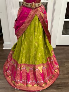 Gorgeous pure Banarasi lehanga/ Half saree with self weaving design Dupatta Wedding | teen lehanga| Size 36 + 4 | Bollywood Lehanga| ships from NC Blouse Size: 36 Blouse sleeves: 14 1/2 Sleeves: 10 and 1/2 Lehanga length: 42 Lehanga waist: supports 42 inches. Lehanga Half Saree, Half Saree Designs, Weaving Designs, Half Saree, Saree Designs, Weaving, Saree, Ships, Pure Products