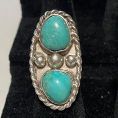 Vintage Size 5 Ring Featuring A Turquoise Gem From The Kingman Mine, Created By Af Maker Mark, Possibly Native. Made From Sterling Silver Tested And Weighs 12 Grams. Vintage, Size 5 Ring Features Kingman Mine Turquoise Made By Af Maker Mark Possibly Native Sterling Silver Tested Weighs 12 Gramsfeatures: 12 Grams Size: 5 Condition: Pre-Owned Good See Pictures. Possibly Kingman Mine Turquoise. Cannot Guarantee, But Is Based On Research. Daily Uploads Of New Items! Unique Untreated Turquoise Ring, Unique Turquoise Gemstone Ring, Collectible Turquoise Cabochon Ring, Untreated Turquoise Ring, Turquoise Cabochon Ring For Anniversary, Collectible Sterling Silver Turquoise Ring, Sterling Silver Turquoise Ring Collectible, Sterling Silver Turquoise Ring For Collectors, Untreated Oval Turquoise Ring