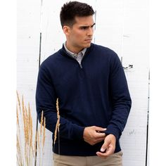 This best-selling 1/4 Zip Mock Neck is a timeless pullover. It has a classic look that features rib stitch trim along the body, as well as the cuff. 100% Super Fine Inner Mongolian Cashmere in 2ply 12gg yarn Classic Fit Double Rib Cuff and Body Trim Model is 6'2" wearing size Large Blue Cashmere Sweater, Mens 1/4 Zip, Rib Stitch, Body Trim, Dog Socks, Inner Mongolia, Brown Dog, Half Zip Pullover, Mongolia