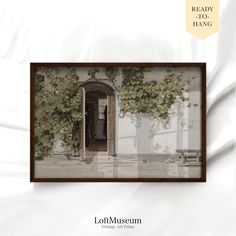 the front cover of a book with an image of a doorway and ivy covered wall