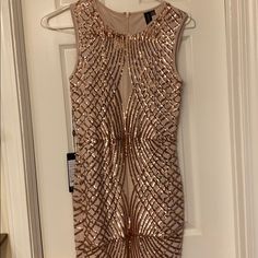 Formal Rose Gold Nude Sleeveless Dress. Split In Lower Back Area. Cinches In At Waist. Never Worn. Rose Gold Mermaid Dress, Pretty Dresses Formal, Gold Mermaid Dress, Rose Gold Dress, Gold Mermaid, Ever Pretty, Mermaid Dress, Size 6 Dress, Trendy Dresses