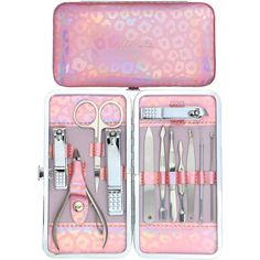 PRICES MAY VARY. MULTIPURPOSE: ZIZZON professional 12 pieces manicure and pedicure set contains manicure tool, pedicure tool and facial care tools. This personal care nail clippers set has everything you need. All tools are organized in a beautiful holographic case, it is very convenient for home use or travelling. PREMIUM QUALITY: Made of top high stainless steel and are produced with highest standards to ensure every tools are pretty and sturdy, with special cutting technology to ensure its sh Diagonal Nails, Luxurious Travel, Kit Manicure, Cuticle Nipper, Pedicure Set, Pedicure Kit, Manicure Kit, Pedicure Tools, Holographic Nails