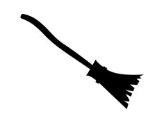 a black and white silhouette of a broom