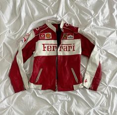 •Vintage Ferrari racing jacket talla m• Leather Ferrari Jacket, Racing Jackets Outfit, Pink Ferrari Jacket, Ferrari Gifts Ideas