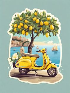 Amalfi Illustration, Vespa In Italy, Italy Cartoon, Italy Illustration, European Village, Abstract Portrait Painting, Apartment Art, Autumn Illustration, Wallpaper Iphone Christmas