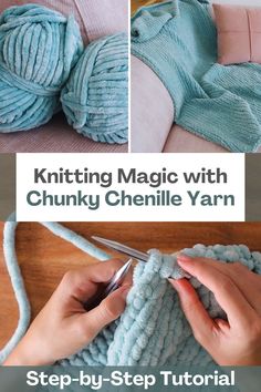 knitting magic with chunk chenille yarn step - by - step instructions