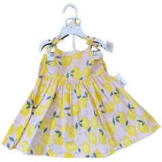 Little Me Sun Dress And Bloomer Matching Set Yellow Pink Green Lemon Print Baby Girl Size 12 Month New With Tags Offers Welcome Bundle To Save Fast Shipping Top Rated Seller Yellow Dress For Play In Spring, Yellow Sundress For Spring Playtime, Yellow Dress For Spring Playtime, Yellow Sleeveless Sundress For Playtime, Playful Yellow Dress For Playwear, Cotton Sundress With Lemon Print, Yellow Spring Dress For Play, Yellow Sleeveless Dress For Play, Yellow Summer Dress For Play