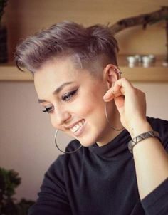 Short Hair, Short Hair Styles, Hoop Earrings, Hair Styles, Hair, Beauty