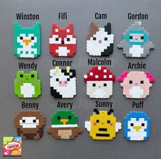 the different types of pixel characters are shown