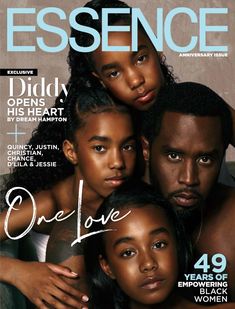 the cover of essence magazine with three children on it's back and one woman in front