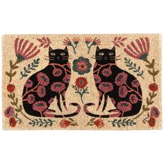 a door mat with two cats on it