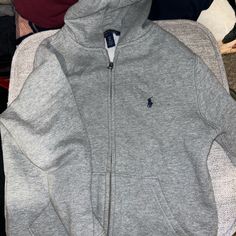 Kids Polo Zip Up Jacket Size 8 Never Worn But No Tags Casual Gray Fleece Jacket For Winter, Casual Gray Hooded Outerwear, Casual Gray Fleece Jacket For Cold Weather, Gray Casual Fleece Jacket, Casual Gray Fleece Jacket, Gray Cotton Hooded Jacket For Cold Weather, Gray Hooded Casual Jacket, Casual Gray Hooded Jacket With Long Sleeves, Casual Gray Long Sleeve Outerwear