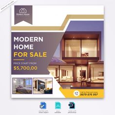 a modern home for sale flyer