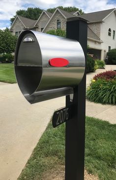 Aluminum post with matte black powder coat finish for superior durability. Stainless fasteners included to work exclusively with Spira Post mailboxes. Size is 5" x 5" x 79.5" length. Order stainless steel cap separately. Designed and manufactured in the U.S.A. Spira Mailbox Black Aluminum Mount Mailbox Post Stainless Steel | SPA-P001BLK Mailbox Landscaping, Unique Mailboxes, Post Cover, Mailbox Posts, Mailbox Address, Mailbox Decor, Mailbox Post, Mounted Mailbox, The Mailbox