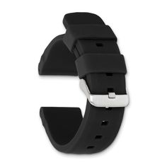 Stainless steel buckle, brushed, silicone rubber band. Product Specifications - Length of Item : 8.5 in - Material : Accents : Stainless Steel - Watch Band Material : Silicone Rubber - Material : Accent Color 1 : Silver Tone - Clasp /Connector : Buckle - Width of Item : 22 mm - Watch Band Width : 22 - Watch Band Width U/M : mm - Product Type : Accessory - Material : Primary - Color : Black - Height : 6 mm How do I know what width watch band I need? To determine the width of the watch band/strap, you can measure the band/strap that you currently have. If you don't have a band or strap, you should measure the width between the case lugs of your watch (see the image below.) Watch bands/straps are measured in millimeters (mm) , so be sure to use a ruler or measuring tape with millimeters as sh Watch Accessory, Luxury Timepieces, Magnetic Bracelet, Brushed Stainless Steel, Stainless Steel Watch, Watch Case, Black Watch, Silicone Rubber, Men's Watch