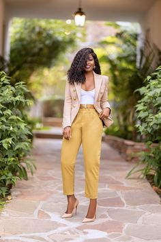 Pegged Pants, Pants Inspiration, Peg Pants, Style Pantry, Woman Outfit, Tank Bodysuit, Breasted Blazer, Double Breasted Blazer