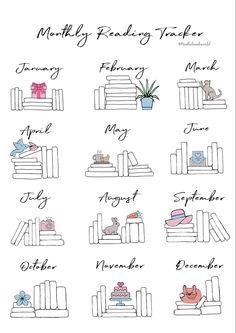 a poster with different types of books on it's sides and the names of each book