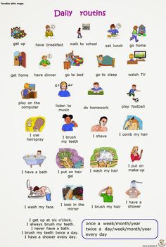 the daily routine worksheet for kids to learn how to use it in english