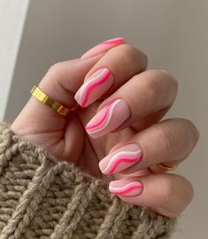 Swirl Nails, Minimal Nails, Simple Acrylic Nails, Cute Gel Nails, White Nail, Acrylic Nails Coffin Short, Short Acrylic Nails Designs, Square Acrylic Nails, Dream Nails