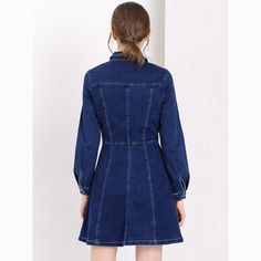 Featuring a point collar, a v-neckline, a button-down, and an A-line silhouette. Wear this denim dress with the sleeves rolled up for a casual chic look. With an A-line shirt shape, it features a v-neck, fake chest pockets, and a button-down design to help create a classic denim dress. Paired with ankle boots or chunky sneakers for a casual look. This denim shirt dress is a good choice for fall or spring. The cotton-blend denim fabric keeps the dress has a refined silhouette and ensures all-day Lined Jeans, Denim Shirt Dress, Mini Shirt Dress, Chunky Sneakers, Womens Clothing Sizes, Button Down Collar, Denim Fabric, Denim Shirt, Denim Fashion