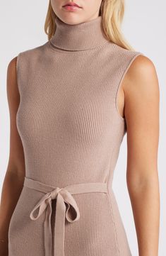 A ribbed-to-fit sweater dress is served in a sleeveless silhouette for a classic look that's ready for desk days and drinks dates. 46" length (size Medium) Turtleneck Sleeveless Unlined 50% viscose, 28% polyester, 22% nylon Hand wash, dry flat Imported Knit Turtleneck Dress, Charles Henry, Rib Sweater, Turtleneck Sleeveless, Ribbed Sweater Dress, Turtleneck Dress, Sleeveless Turtleneck, Ribbed Midi Dress, Turtle Neck Dress