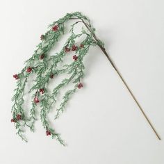 This faux pine spray adds a touch of festive charm with its weeping cedar needles and red berries. The rustic red berries nestled among the boughs add just the right touch of seasonal color and cheer. Bring the spirit of the holidays indoors with this simple yet stylish Weeping Cedar Red Berry spray that perfectly captures the warm, nostalgic feelings we all associate with Christmas. Color: Green. Weeping Cedar, Pillows Flowers, Faux Plants, Red Berries, Season Colors, The Holiday Aisle, Door Decorations, The Holiday, Berry