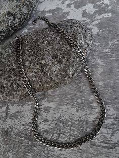 "Mens dark silver stainless steel cuban link chain necklace, sturdy curb chain necklace, unisex minimal style chain necklace, gift for him Welcome to my shop! ✈️ DHL EXPRESS SHIPPING AVAILABLE, 1-3 BUSINESS DAYS DELIVERY! ✔️ PLEASE MAKE SURE TO SELECT IT, RIGHT BEFORE YOUR PURCHASE! ❗️ ❗️ DON'T FORGET TO ADD YOUR CELL # AT THE \"NOTE TO SELLER\" SECTION IF YOU CHOOSE DHL! BY FILLING YOUR CELL NUMBER YOU EARN THE BENEFIT TO CHOOSE BETWEEN 6 DIFFERENT DELIVERY OPTIONS! INSTRUCTIONS WILL BE SENT TO Silver Cuban Link Metal Necklace, Silver Cuban Link Necklace For Everyday, Silver Stainless Steel Cuban Link Necklace For Everyday, Chunky Stainless Steel Cuban Link Necklace, Everyday Silver Cuban Link Necklace In Stainless Steel, Stainless Steel Chunky Cuban Link Necklace, Black Figaro Chain Necklace, Silver Stainless Steel Cuban Link Necklace With Box Chain, Stainless Steel Cuban Link Necklace With Silver Chain