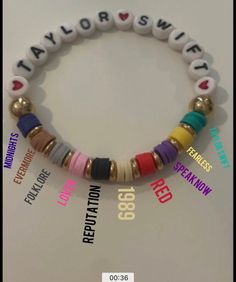 Eras Tour Activities, Taylor Swift Eras Bracelet, Eras Bracelet, Concert Bracelets, Taylor Swift Bracelets, Eras Concert, Make Clay Beads, Swift Bracelets, Taylor Swift Party