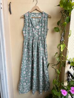 Block Print Dress Indian, Long Gown Indian, Indian Cotton Dress, Gown Indian, Block Print Dress, Cotton Voile Dress, Indian Tunic, Tunics Online, Voile Dress