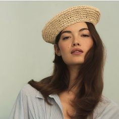 Anthropologie Raffia Beret Size 23.5” Crown Spring Adjustable Beret, Elegant Flat Cap Beret For Spring, Casual One-size Beret For Spring, Crown Hat, Anthropologie Accessories, Soft Autumn, Anthropologie, Crown, Women Accessories