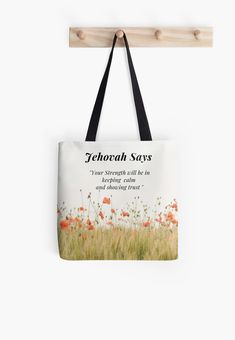 Soft polyester canvas shopping bag with edge-to-edge print on both sides. Fully lined for extra strength. Three sizes to choose from. 2021 Year Text for Jehovah's Witness. Get yours copy today! Jehovah Witness Gifts, Isaiah 30 15, Isaiah 30, Jehovah Witness, Jehovah's Witnesses, Canvas Shopping Bag, Print Tote, Printed Tote Bags, All Over Print