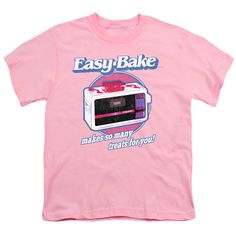 Easy Bake Oven Kids T-Shirt Treats Pink Tee An Easy Bake Oven Kids T-shirt that reads Easy-Bake makes so many treats for you! 100% cotton Officially Licensed Perfect for fans of the working toy oven Machine wash cold with similar colors. Dry low heat Stretch Armstrong, Easy Bake Oven, Easy Bake, Pink Tee, Pink Tshirt, Pink Hoodie, Easy Baking, Long Sleeve T Shirt, Pullover Hoodie