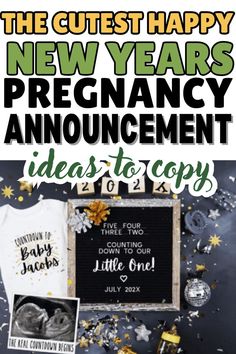 the cutest happy new year's pregancy announcement is here to copy