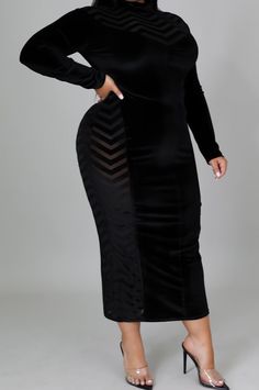 Sheer Black Velvet Burnout Dress (7876024795310) Black Velvet Club Dress, Velvet Dresses For Club, Fitted Velvet Club Dresses, Velvet Burnout Dress, Black Tube Dress, Side Split Dress, Burnout Velvet Dress, Velvet Burnout, Black Tube