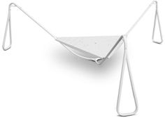 a white hammock with two legs attached to it