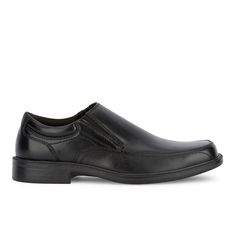 A true classic, these Dockers loafers finish off any dress look you’ve got planned. The synthetic leather and durable outsole add polished style, while the memory foam footbed and padded collar create long lasting comfort and support. These men’s dress shoes are a staple for anyone as they create a look that is as sleek as it is timeless.