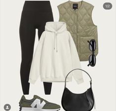 Running Errands Outfit, Girl Walk, Walking Outfits, Athleisure Outfits, Quilted Vest, Weekend Wear, Winter Fashion Outfits, Polyvore Outfits, Outfits Casuales