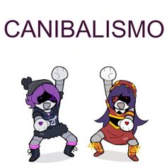 two cartoon characters are dancing together with the words canibaismo